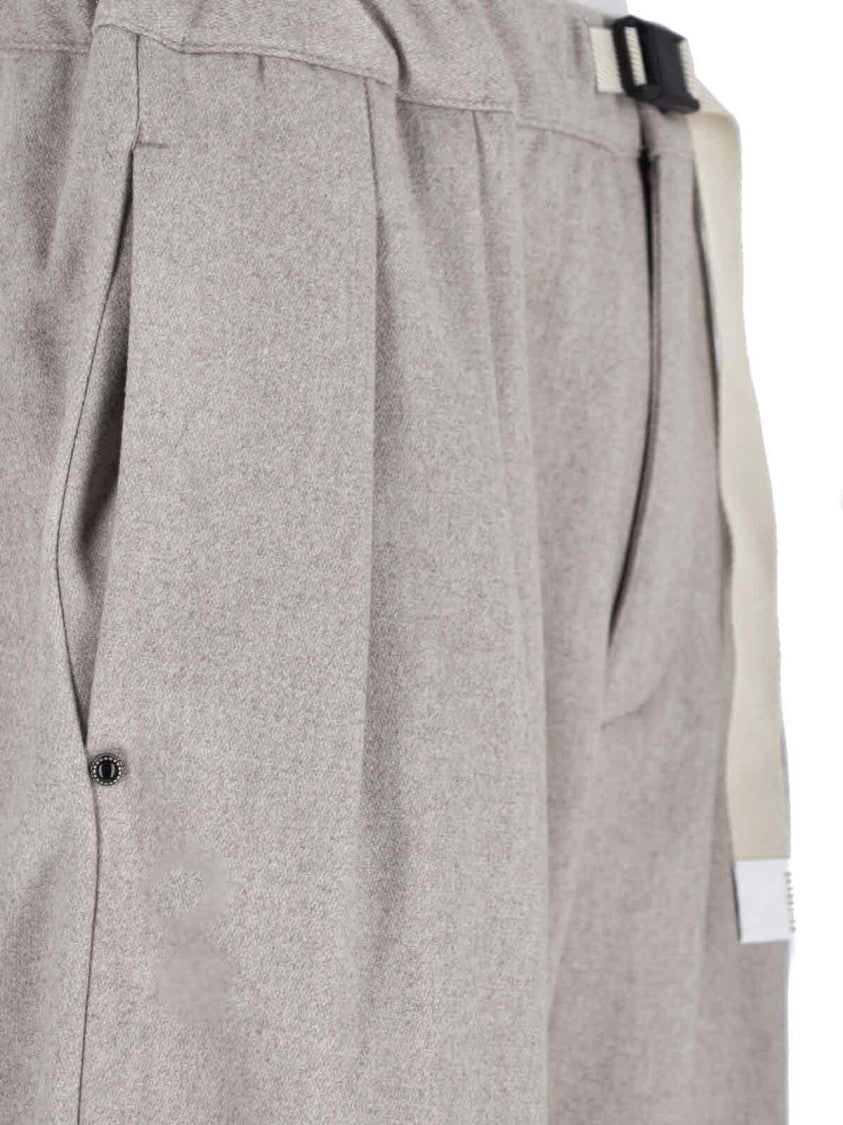 White Sand Wool-Blend Pants – Grey