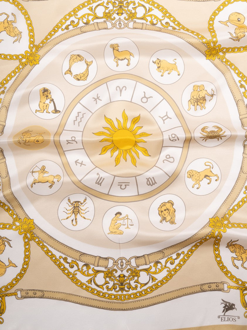 Elios Zodiac Motif Silk Scarf