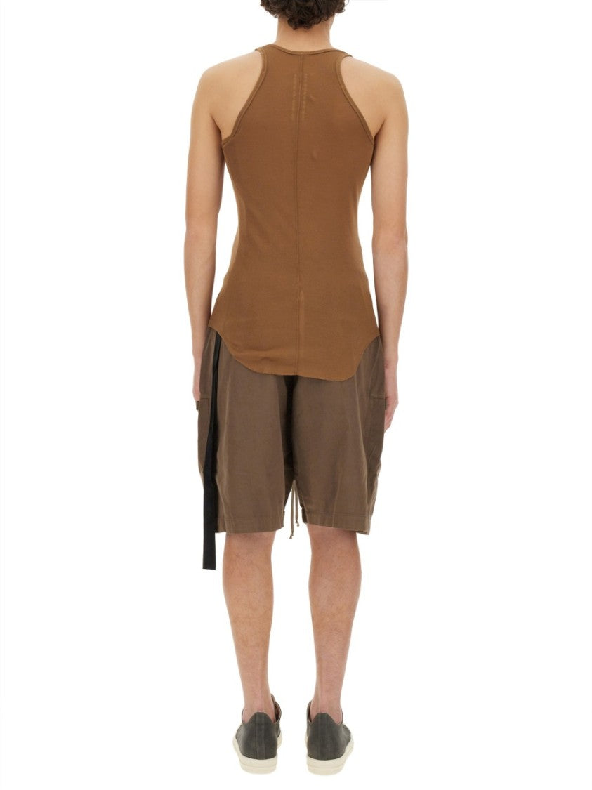 Drkshdw By Rick Owens Slim-Fit Brown Cotton Tank Top