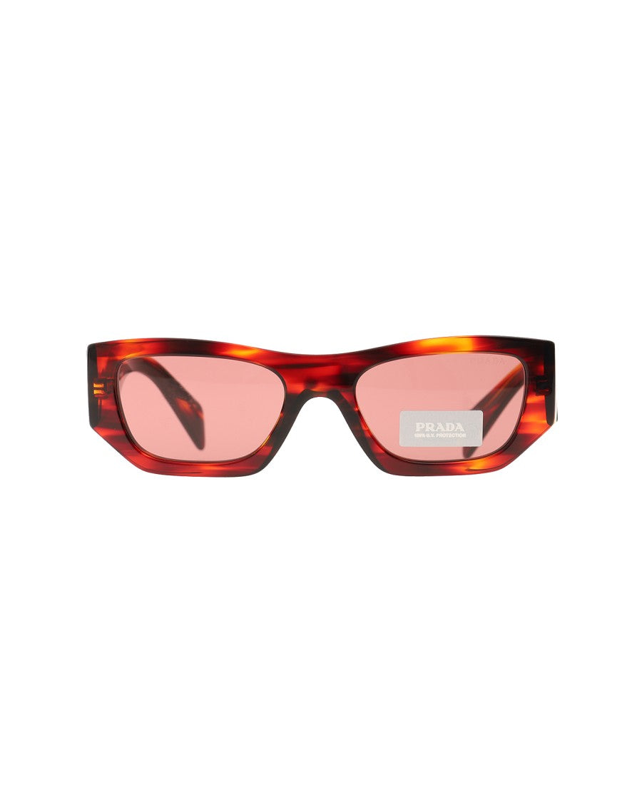 Prada Narrow Rectangular Havana Red Sunglasses