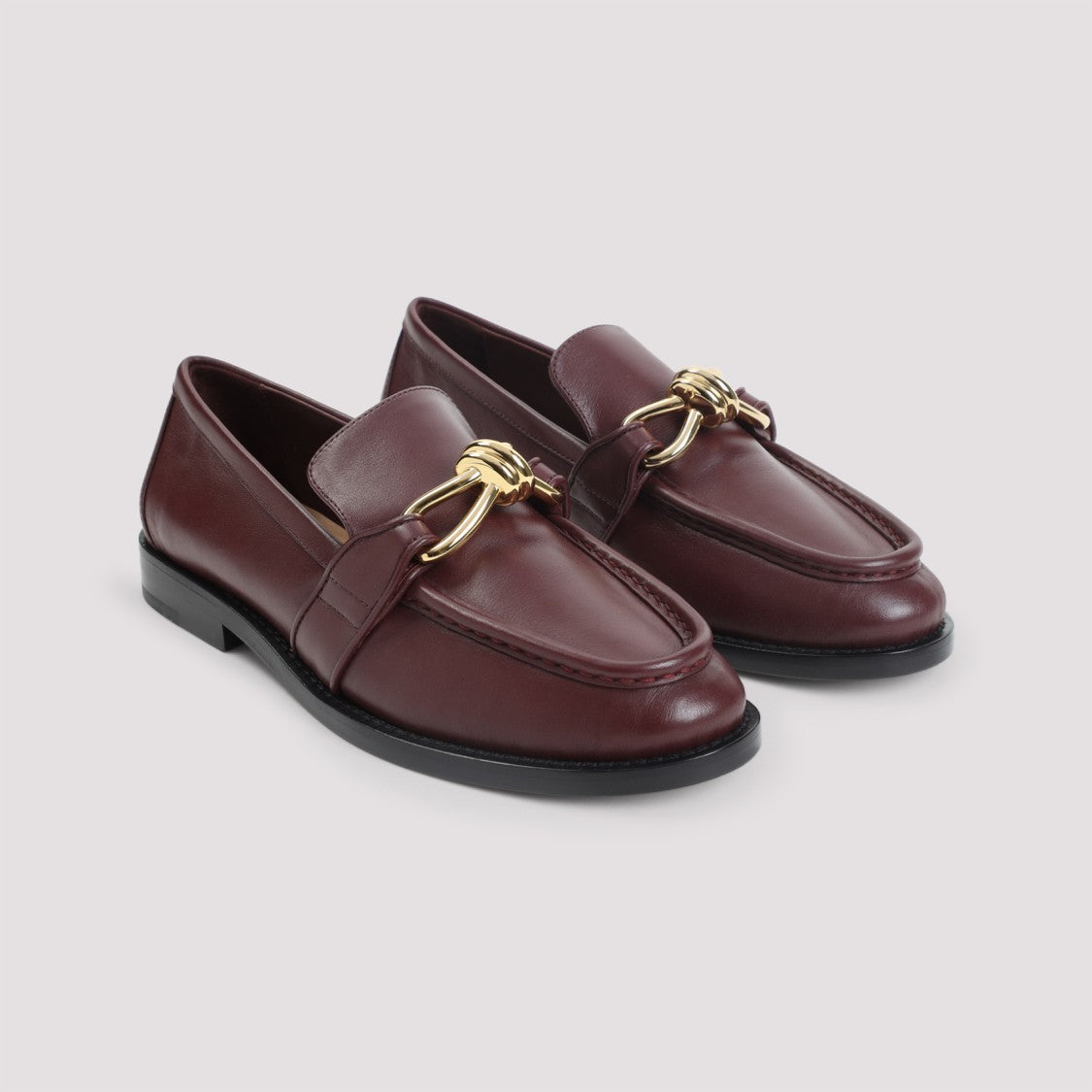 Bottega Veneta Burgundy Leather Loafers