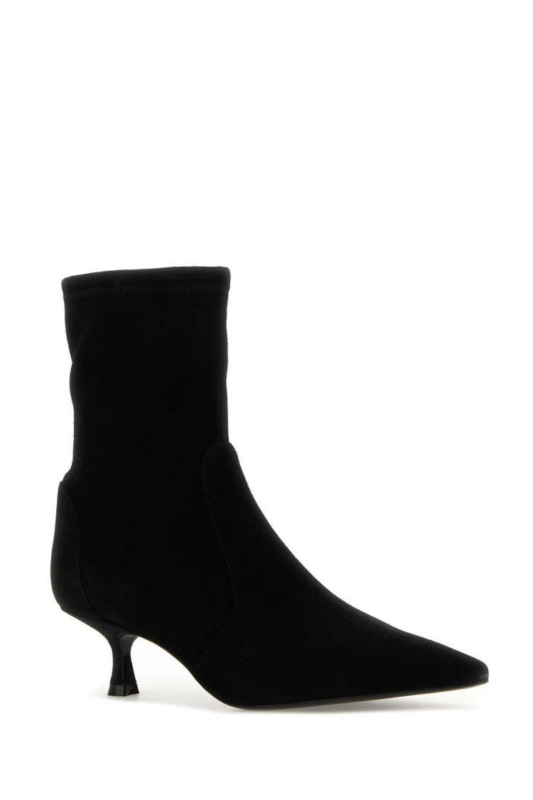 Stuart Weitzman Black Suede Naomi 50 Ankle Boots