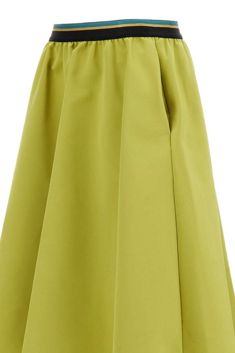Plan C Citron Yellow Duchesse A-Line Midi Skirt