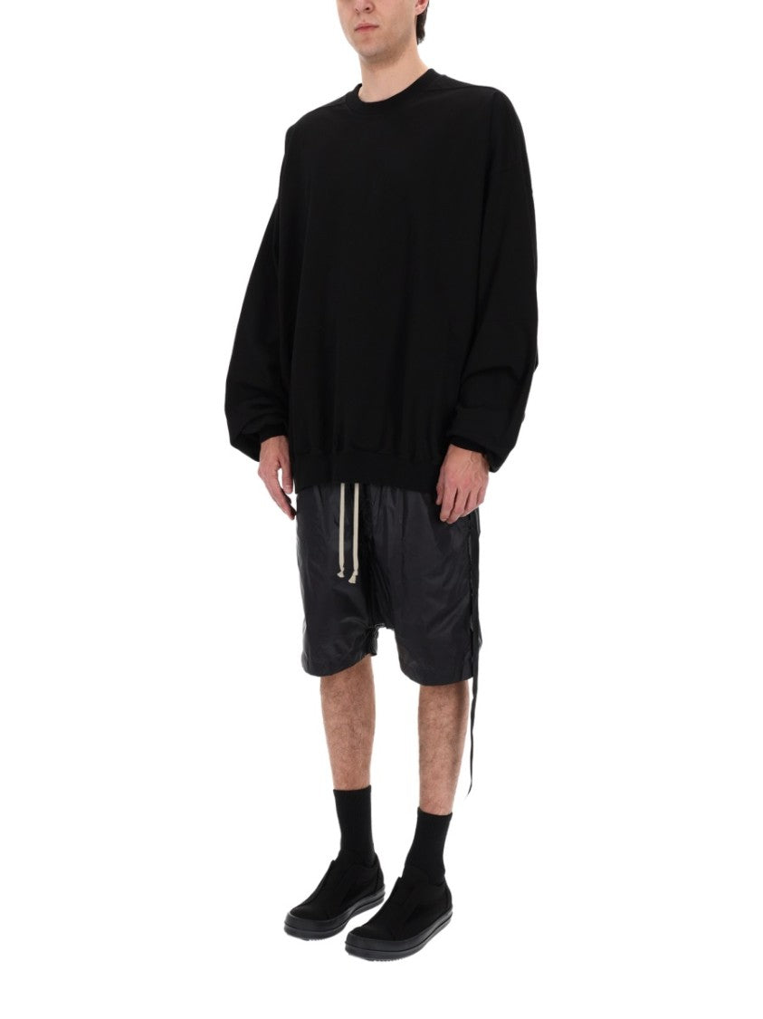 Drkshdw By Rick Owens Neutrals Hun Crewneck Hanging Strap Hoodie