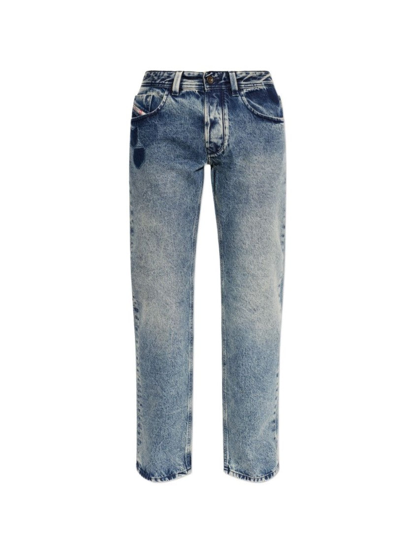 Diesel Blue Straight-Leg Vintage Whiskering Jeans