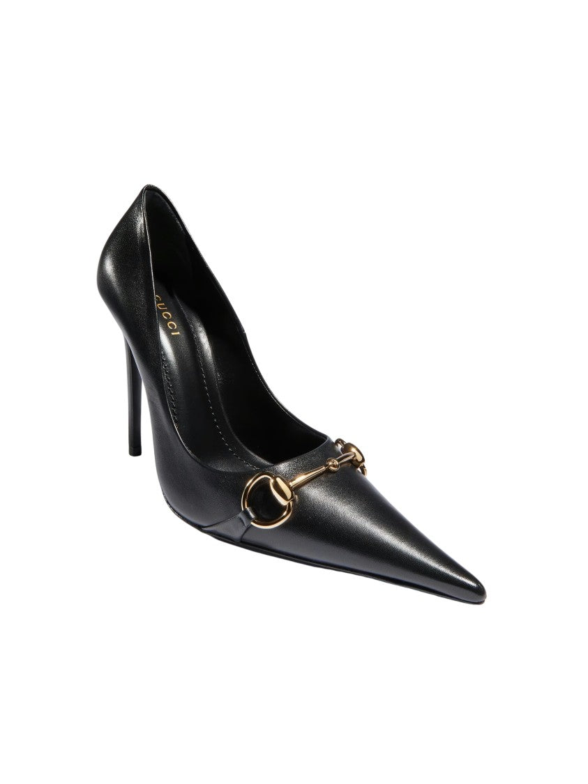 Gucci Black Nappa Leather Pump High Heels