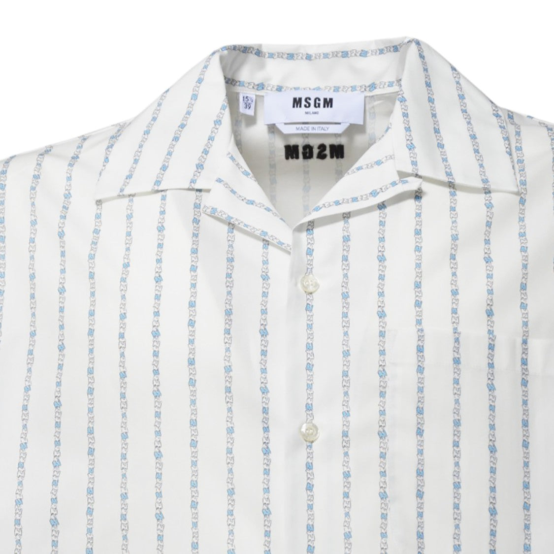 Msgm White Cotton Short Sleeve Printed Shirt