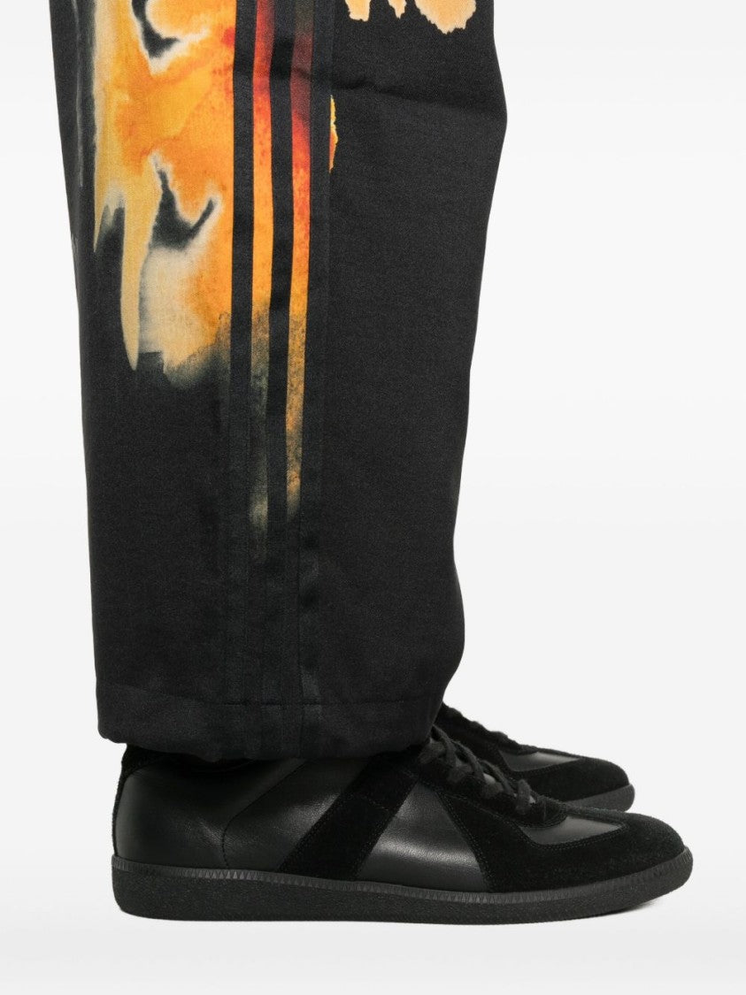 Y-3 Joggers With Abstract Orange Print And Side Seam Pockets