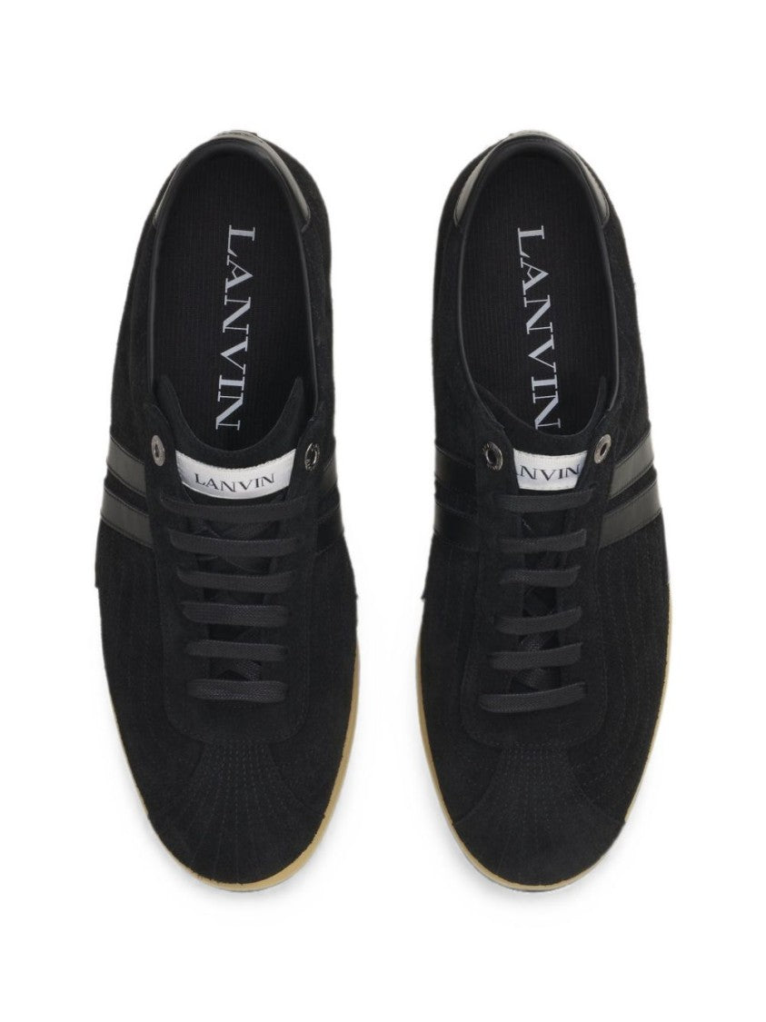Lanvin Low-Profile Black Sneakers With Textured Detailing