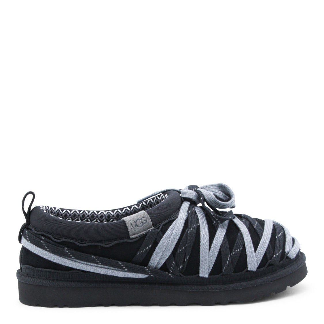 Ugg Crisscross Strap Black Flat Shoes