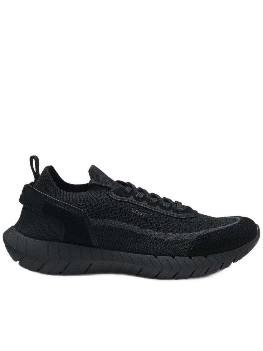Hugo Boss Black Knitted Upper Streamlined Sneakers