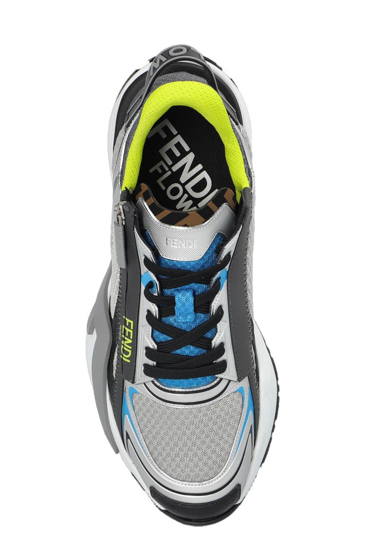 Fendi Multicolor Mesh Striped Rubber-Blend Sneakers