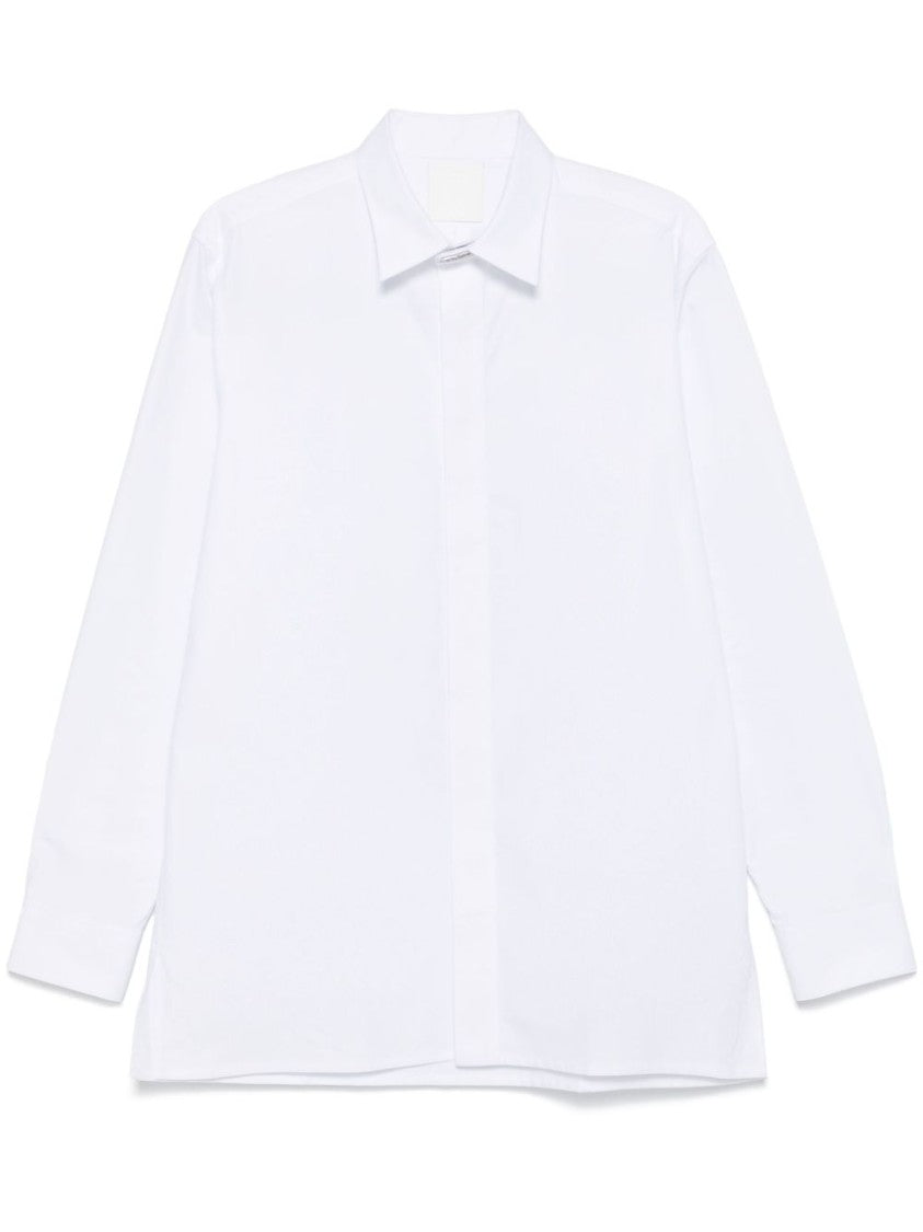 Givenchy White Concealed Front Button Classic Shirt