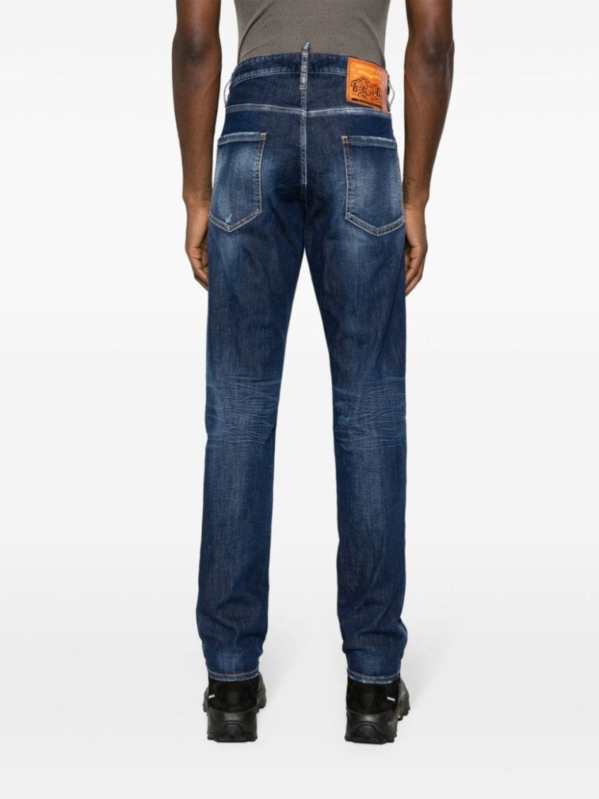Dsquared2 Indigo Blue Stretch-Cotton Denim Trousers