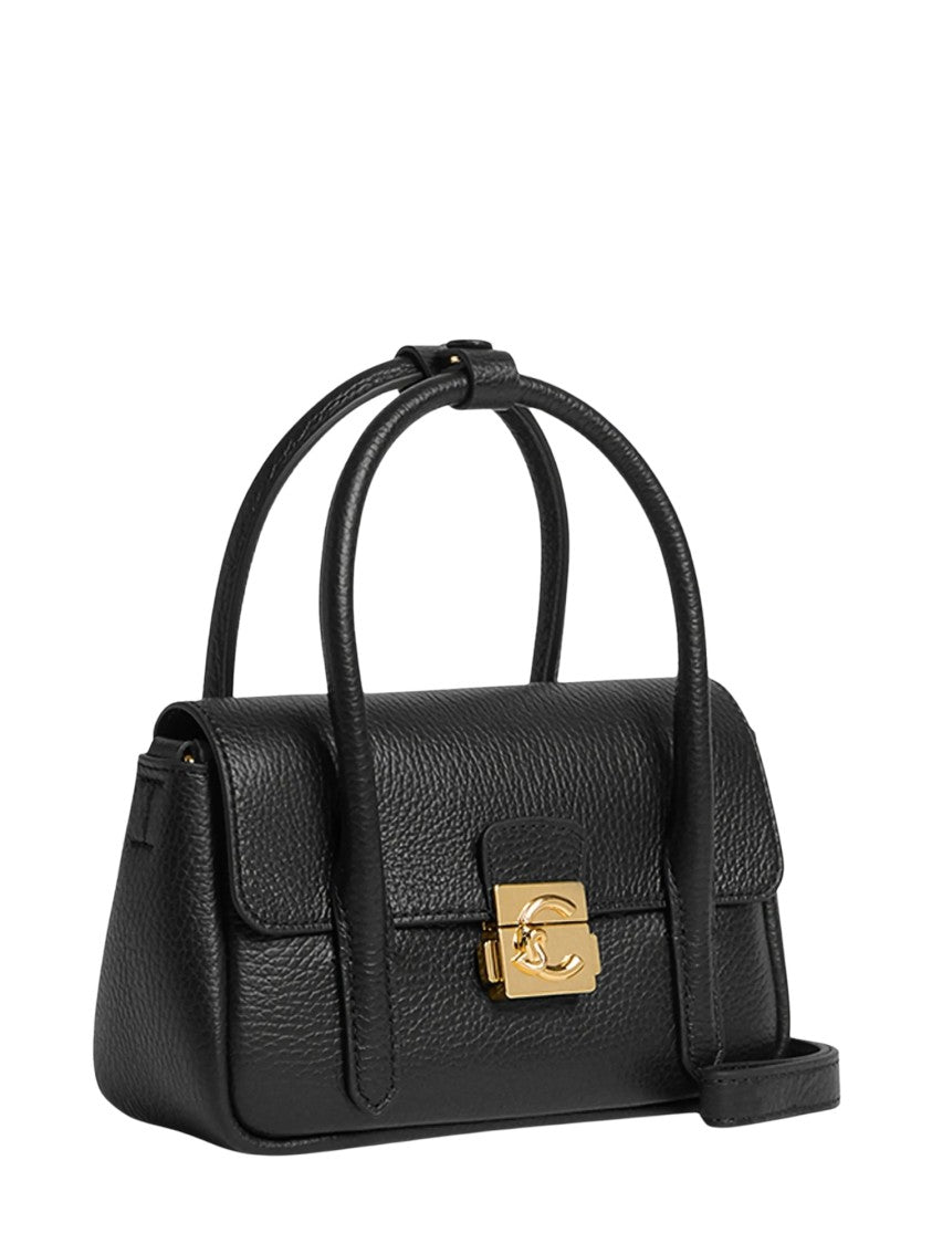Coccinelle Structured Pebbled Texture Mini Top-Handle Tote Bag