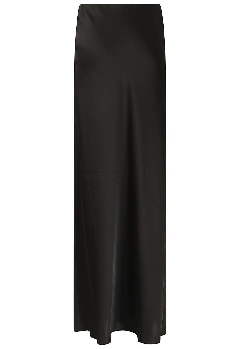 Lauren Black Recycled Polyester Satin Maxi Skirt