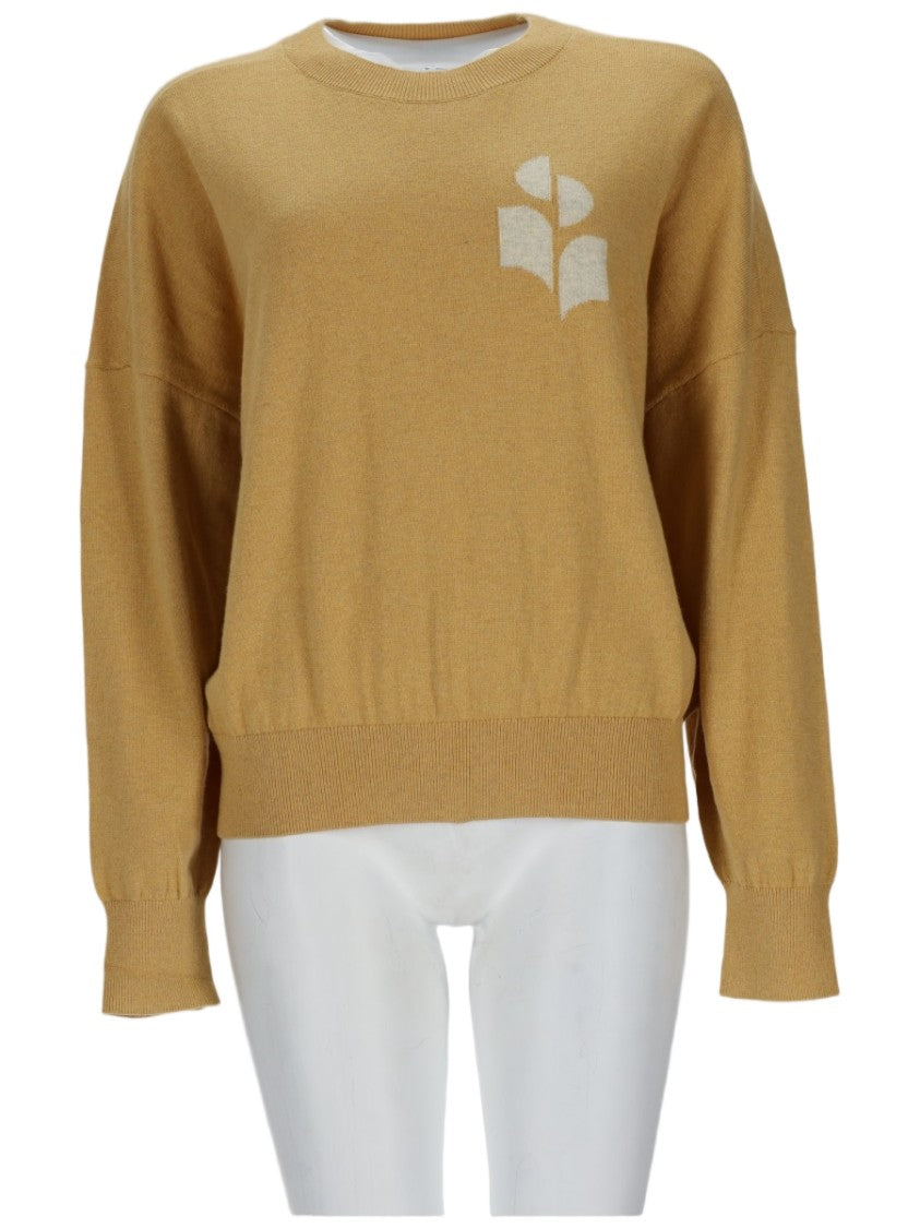 Isabel Marant Étoile Beige Knit Sweater With Relaxed Fit And Abstract Pattern