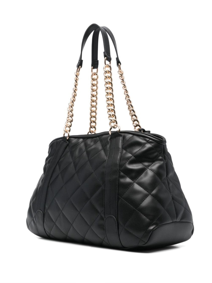 Liu Jo Quilted Black Shoulder Bag With Removable Charm