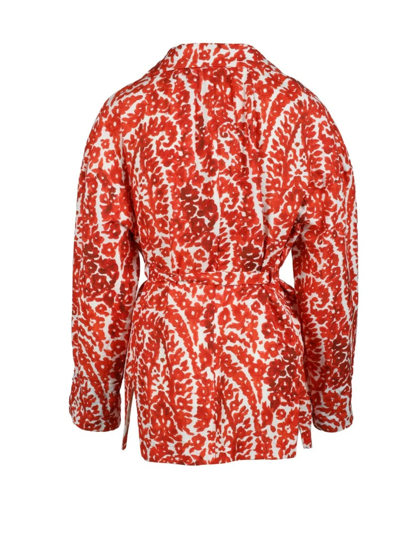 Motel Linen-Blend Patterned Blazer