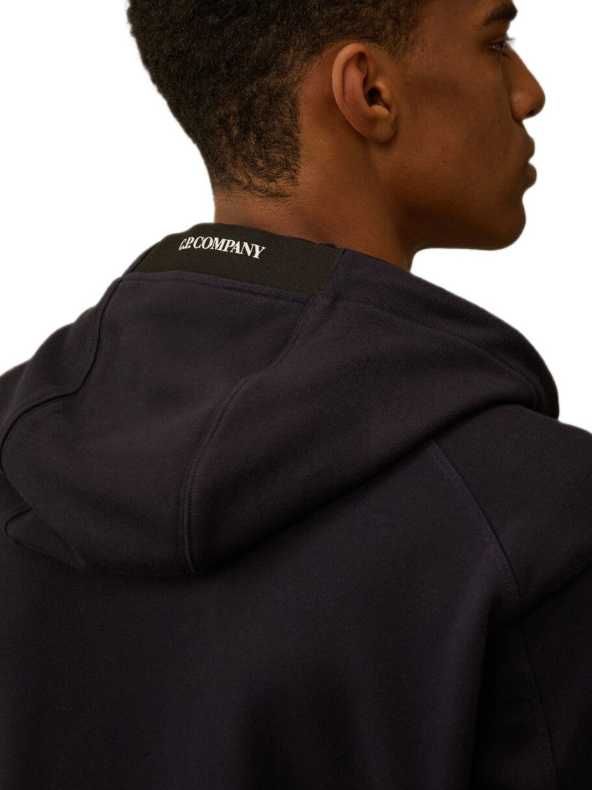 C.P. Company Diagonal Raised Fleece Hooded Sweatshirt With Iconic Lens Detail