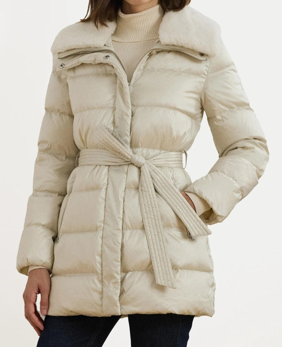 Lauren Ralph Lauren Padded Quilted Jacket With Plush Collar
