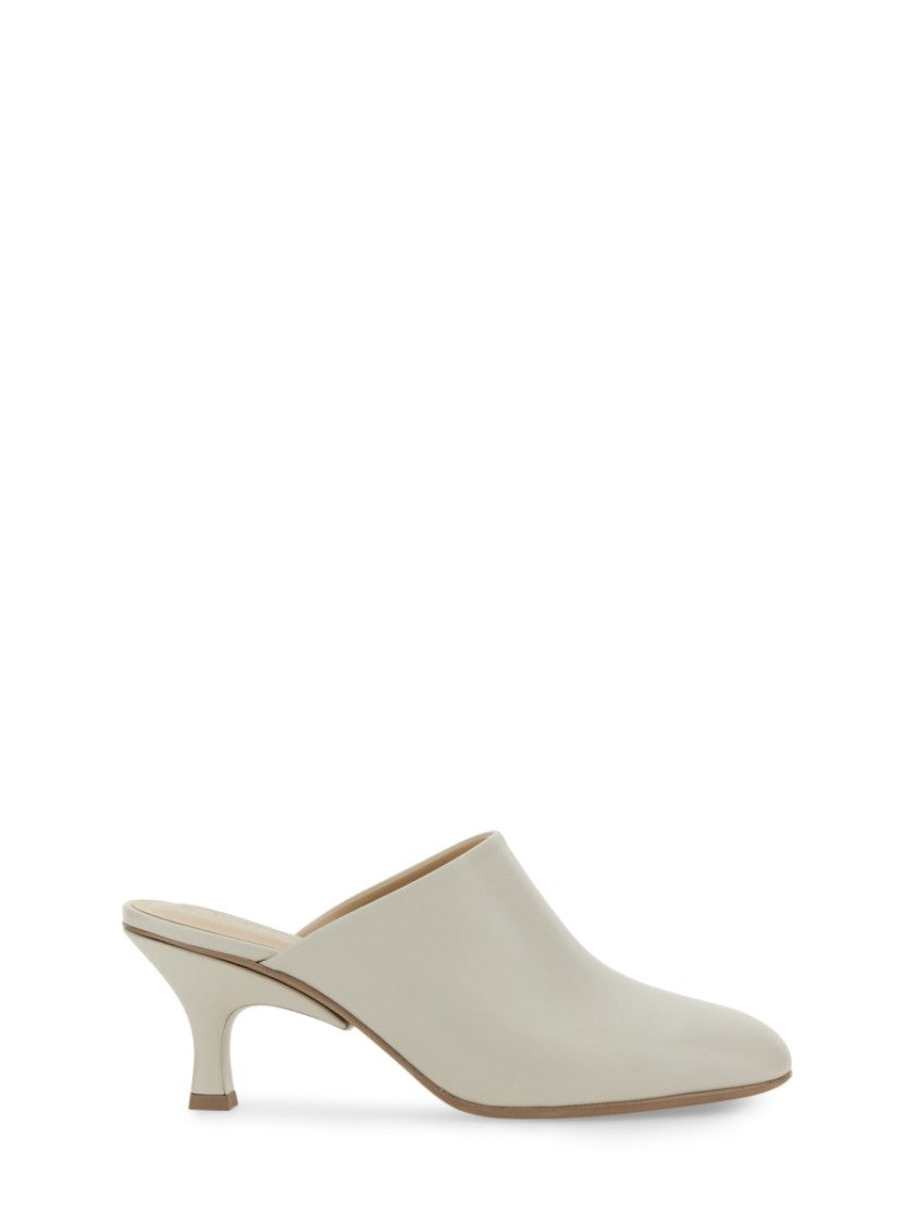 Tod's Backless Calfskin Sandals With Sophisticated Heel
