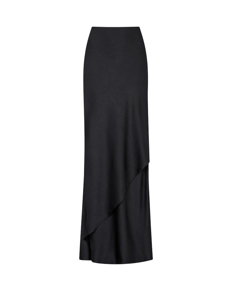 Serena Bute Double Layer Maxi Skirt - Black
