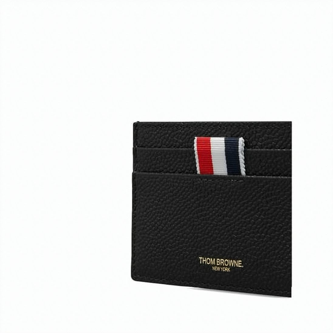 Thom Browne Textured Calfskin Cardholder With Tricolor Tab