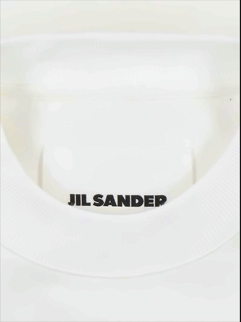 Jil Sander Minimalist Long-Sleeve White T-Shirt With Bold Logo
