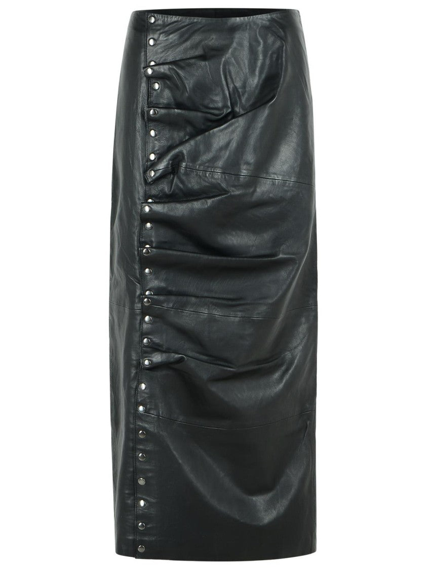 Rotate Nettie Skirt In Black Eco Leather