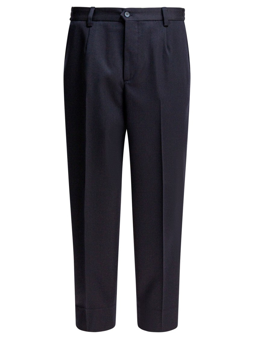 Briglia Tailored Black Trousers In 100% Virgin Wool