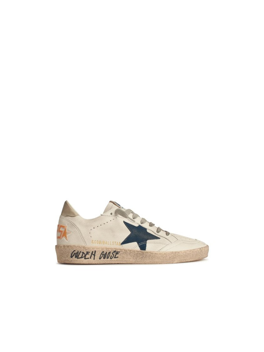 Golden Goose White Leather Ball-Star Sneakers