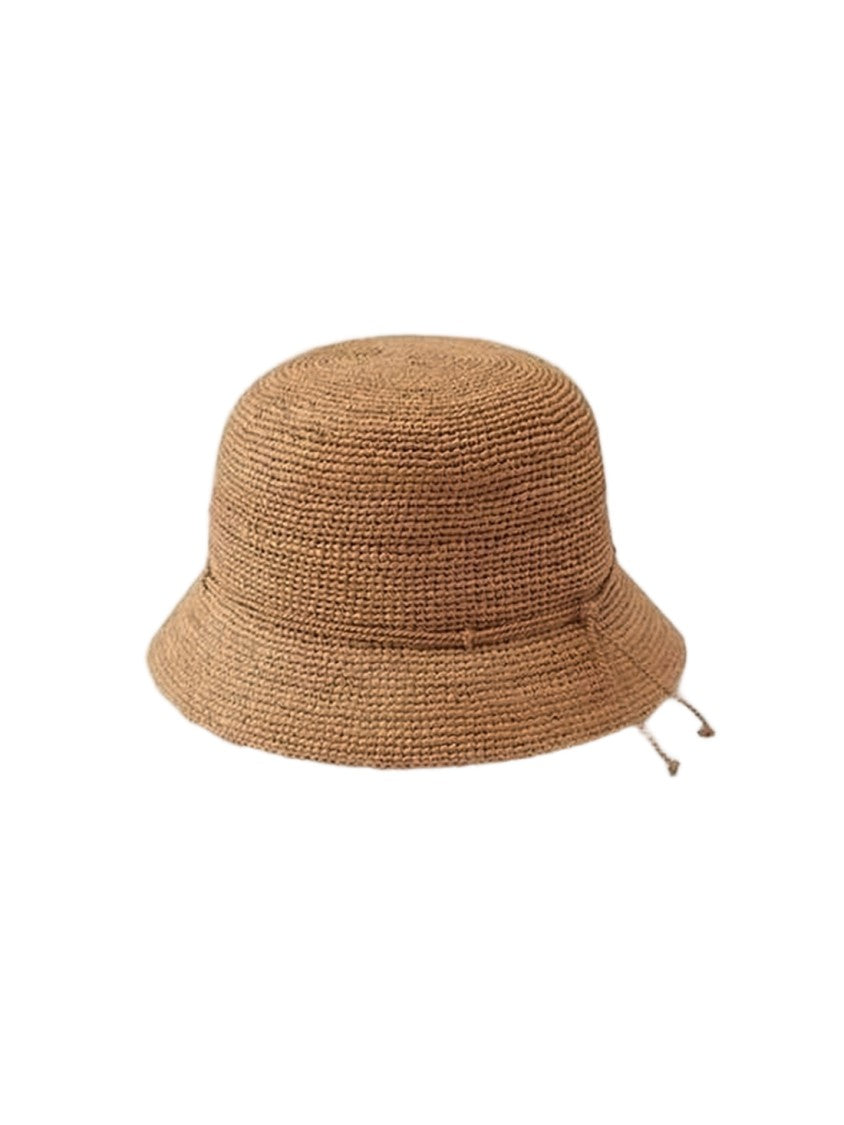 Helen Kaminski Artisanal Raffia Bucket Hat With Metallic Emblem