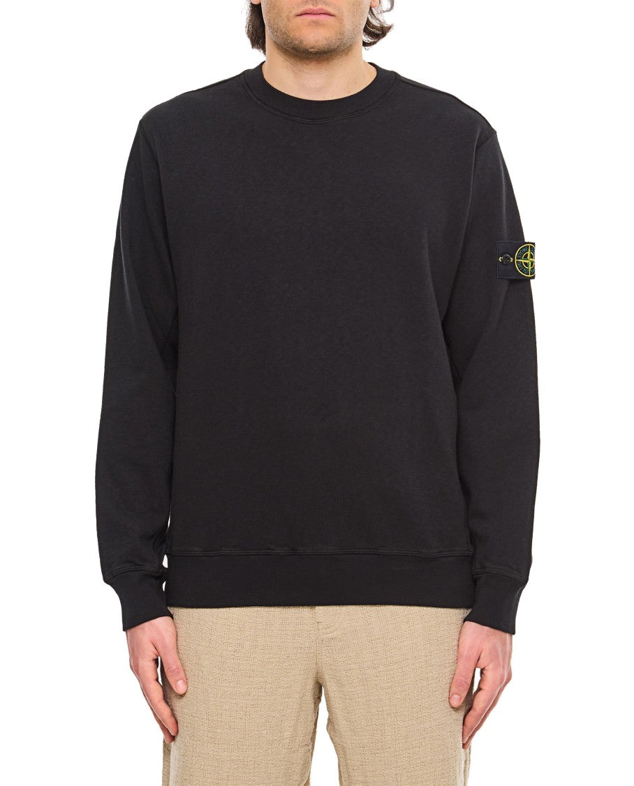 Stone Island Classic Round-Neck Sweatshirt With Ribbed Cuffs
