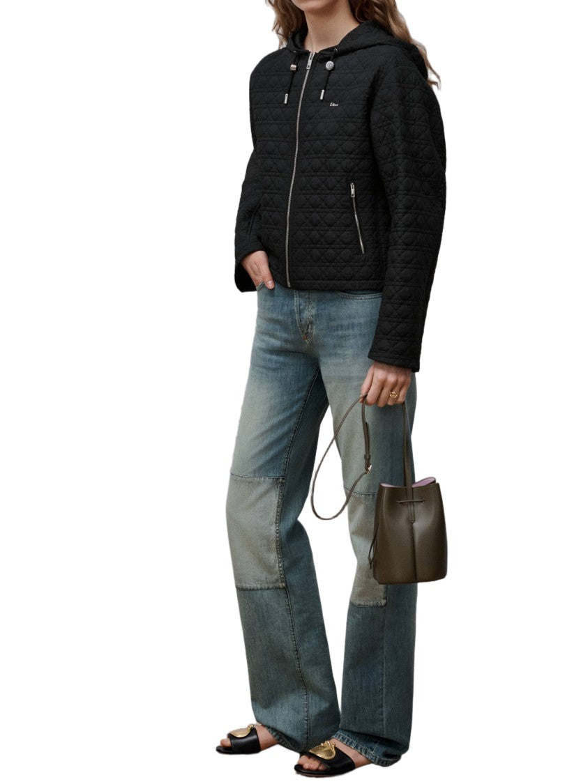 Christian Dior Black Quilted Short Hooded Coat