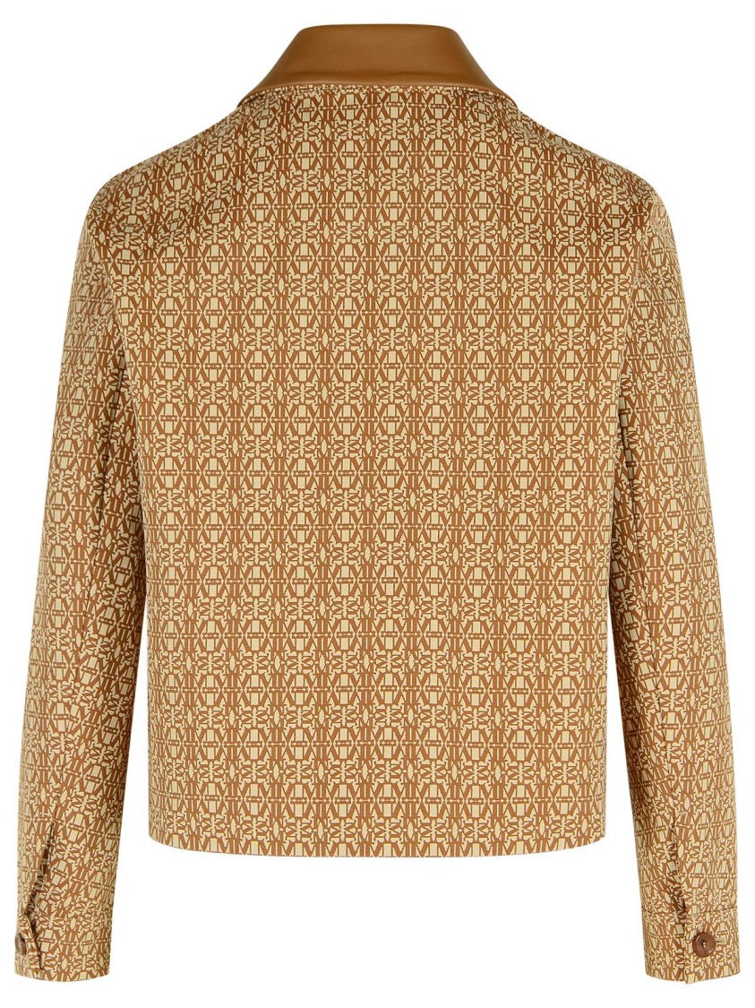 Max Mara 'Viborg' Camel Cotton Jacquard Jacket