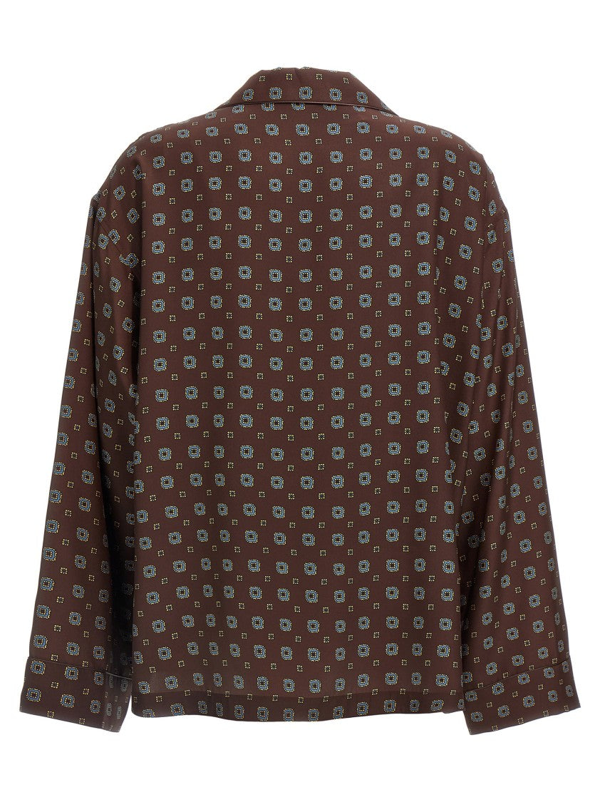 Moschino Richly Patterned Silk Shirt With Button Closure