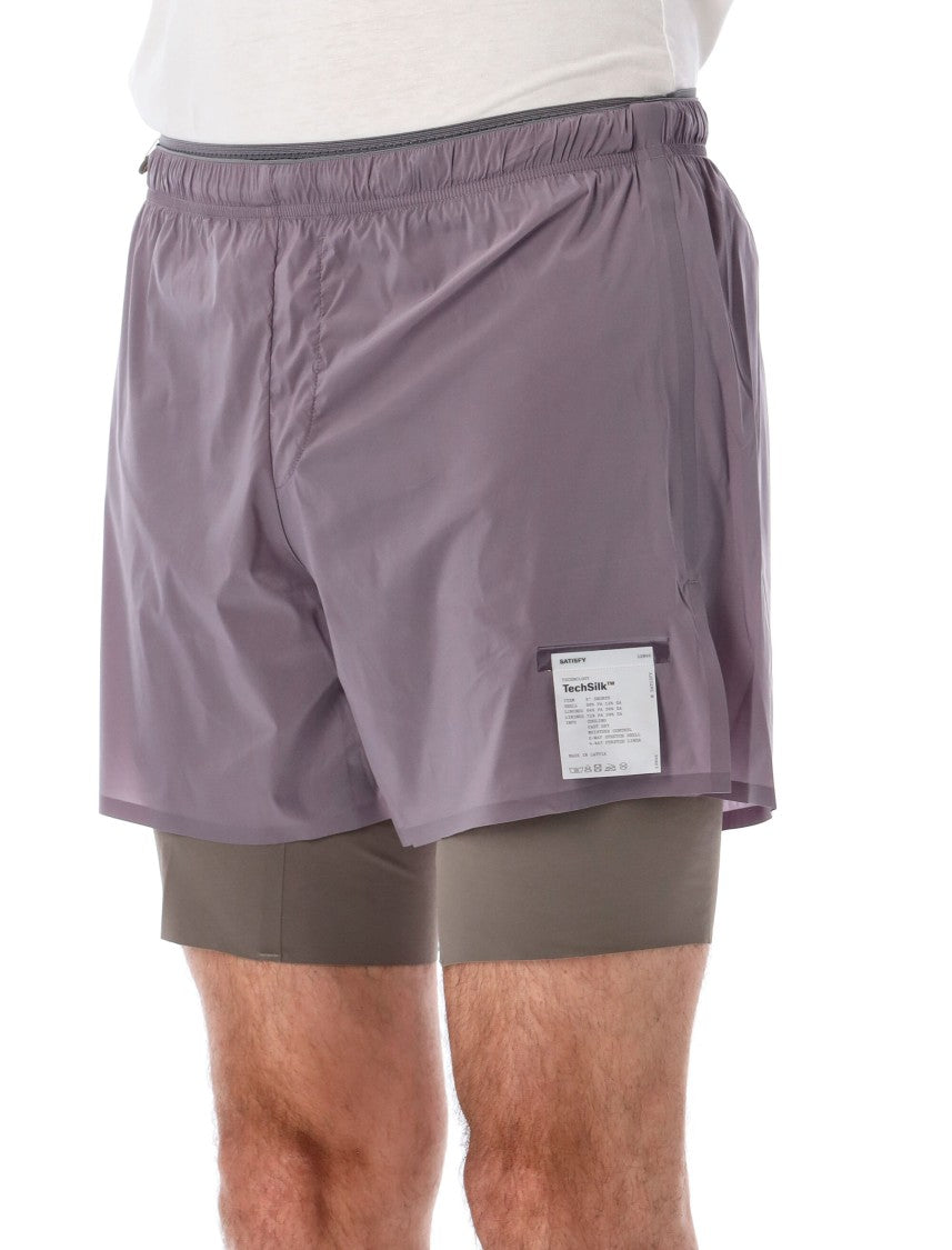 Satisfy Tech Silk 8 Coldblack Fabric Running Shorts