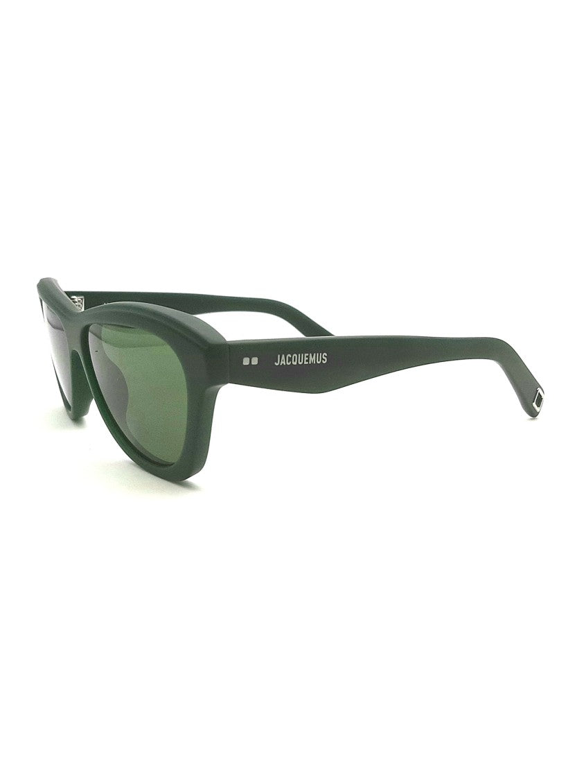 Jacquemus Bold Cat-Eye Acetate Sunglasses In Rich Green