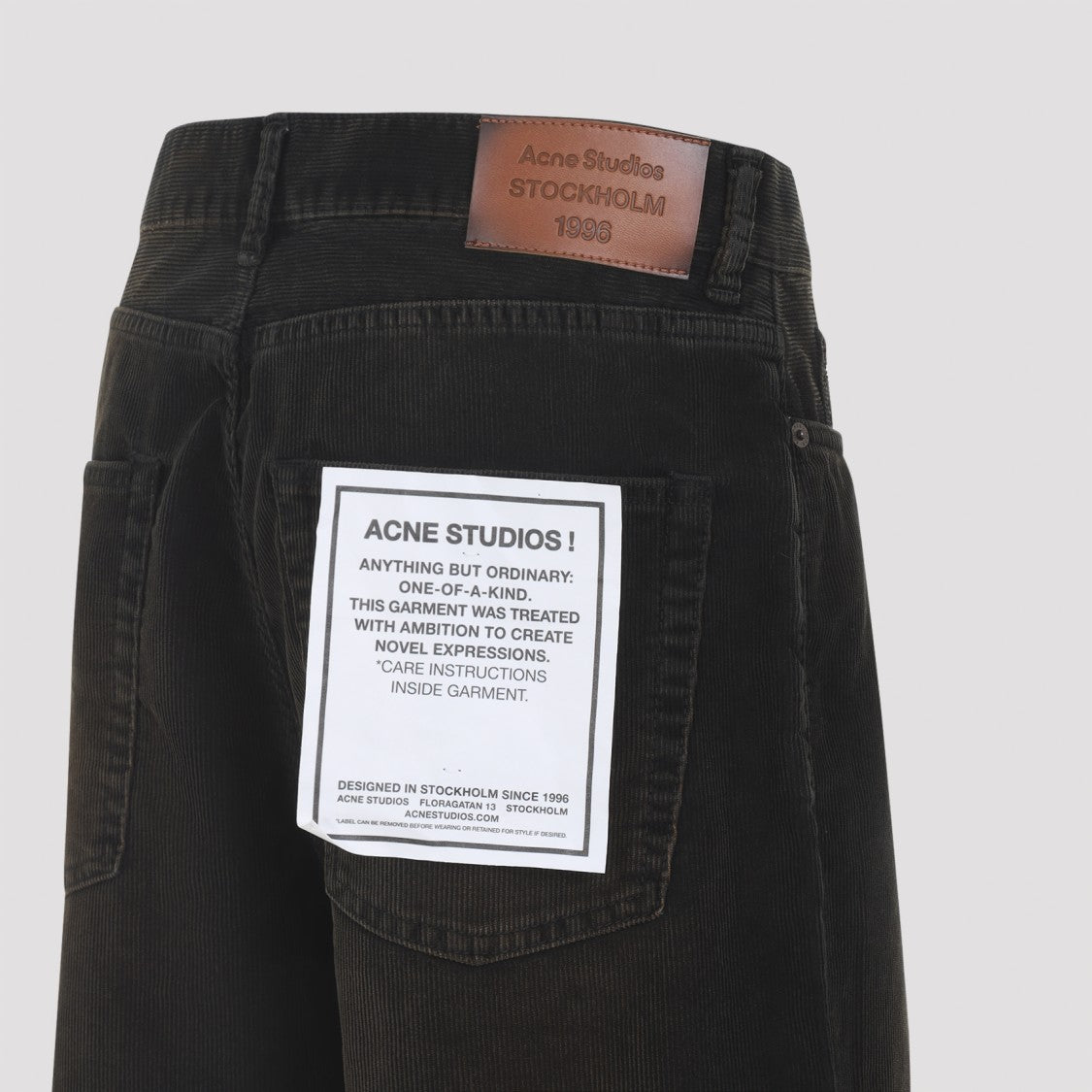 Acne Studios Washed Black Corduroy Loose-Fit Pants
