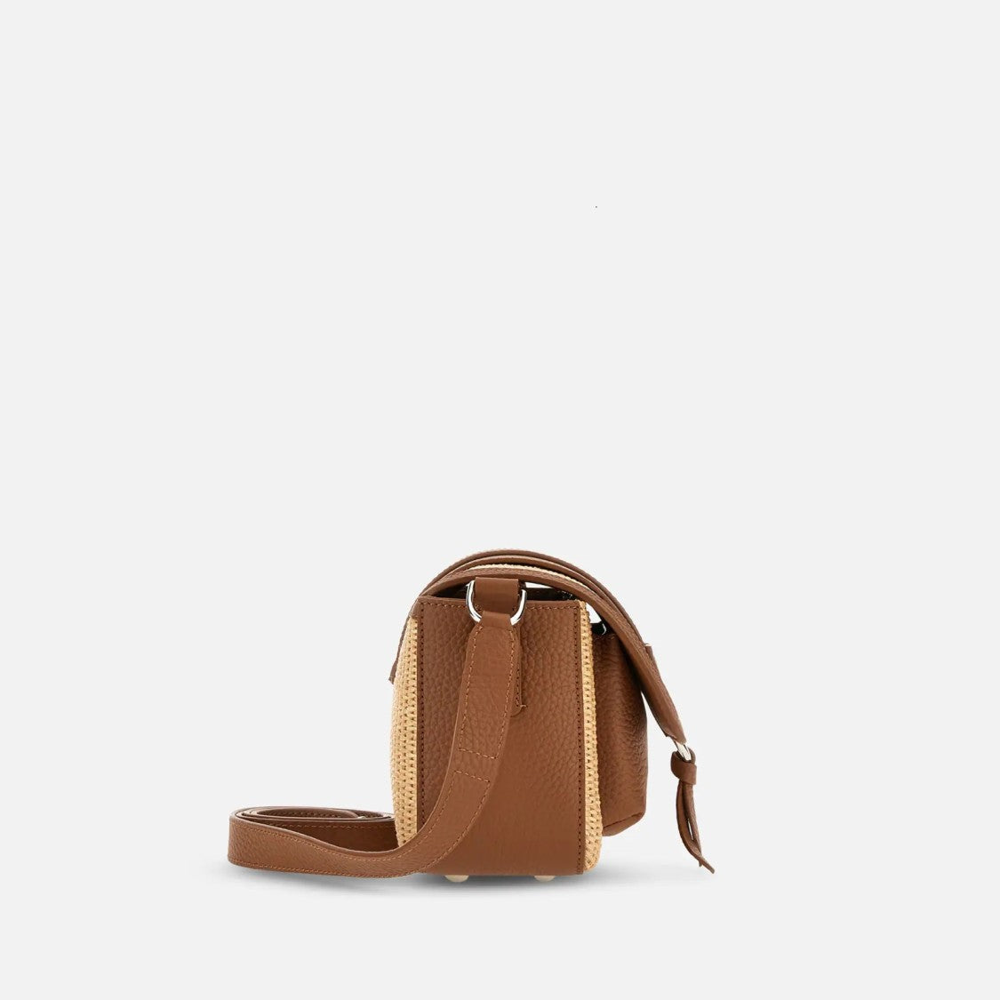 Hogan Beige Brown H01x Flap Bag Raffia Shoulder Bag