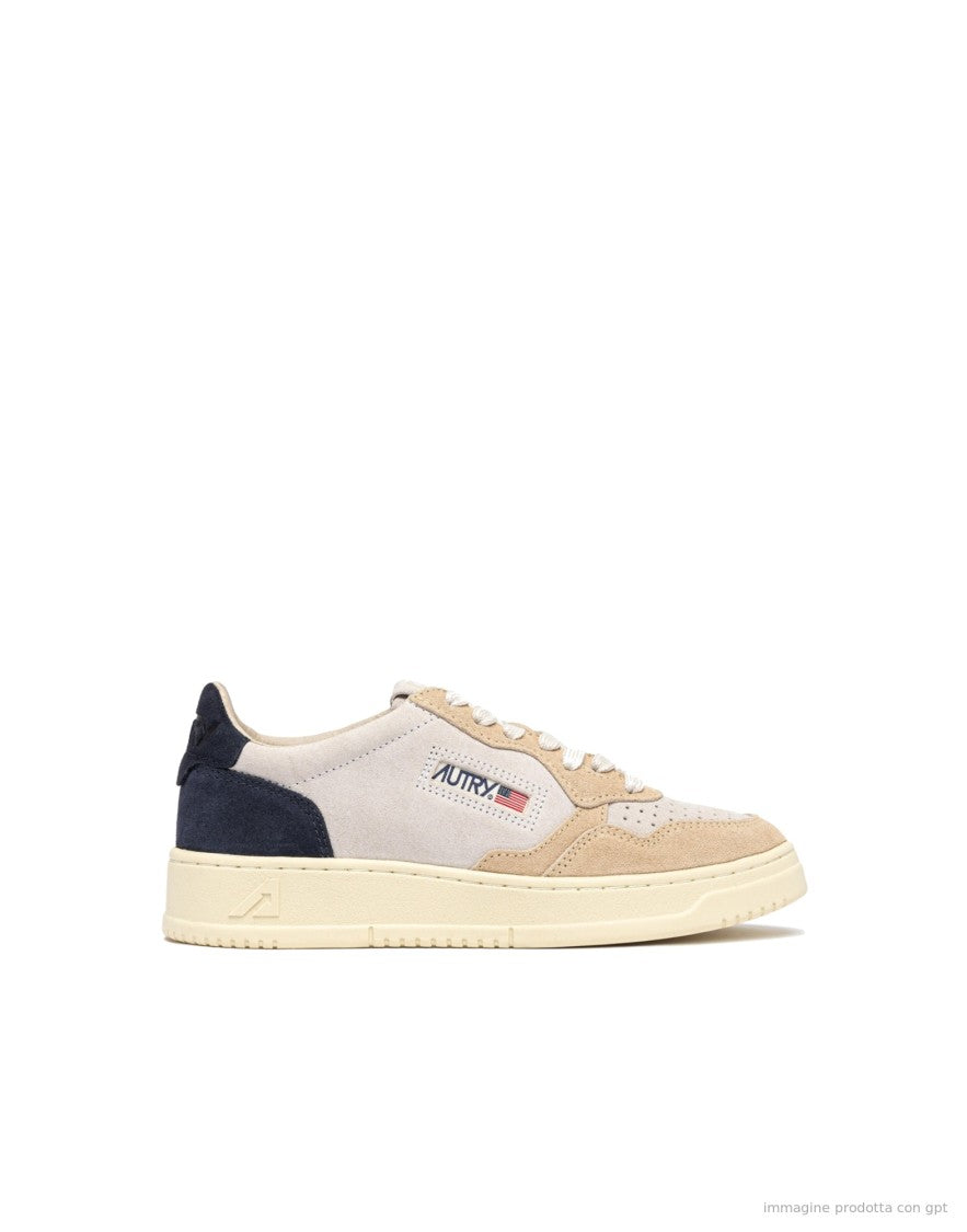 Autry Tricolor Suede Low-Top Sneakers With Heritage Design