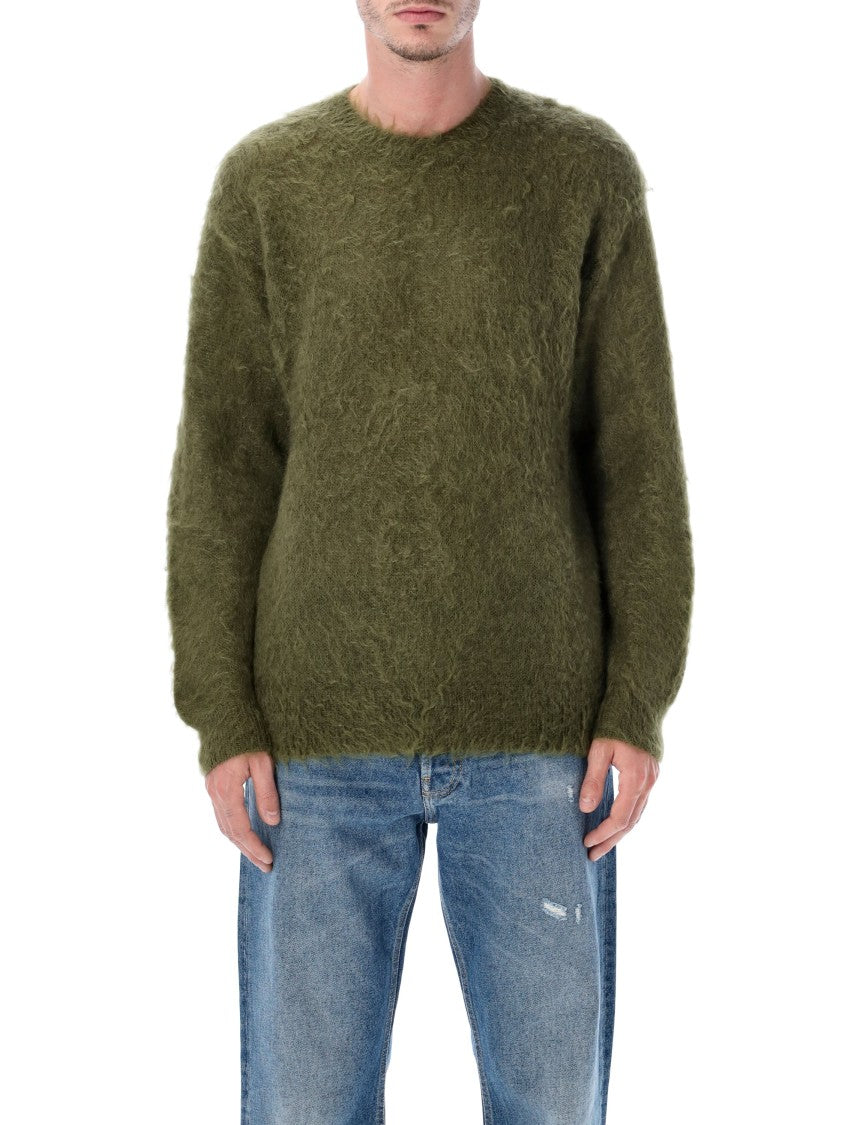 Auralee Brushed Super Kid Mohair Knit Crewneck Sweater