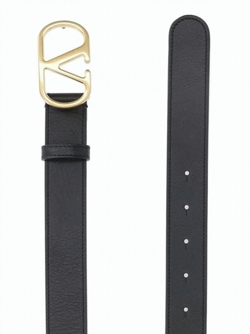 Valentino Garavani Black Cowhide Belt