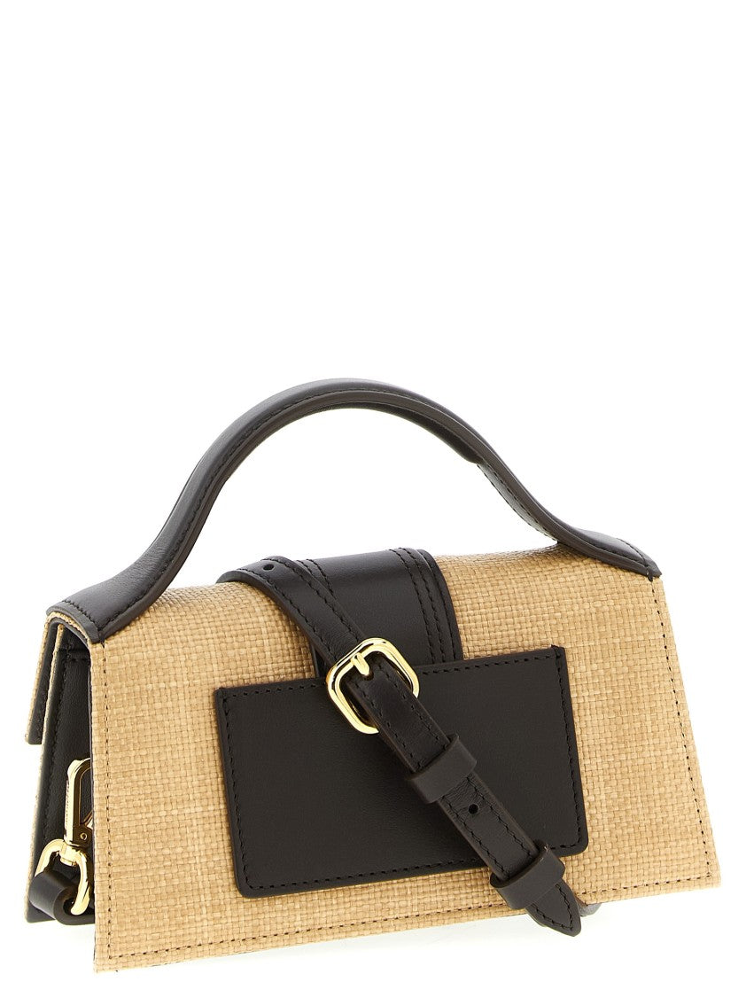 Jacquemus Structured Raffia-Effect Handbag With Leather Accents
