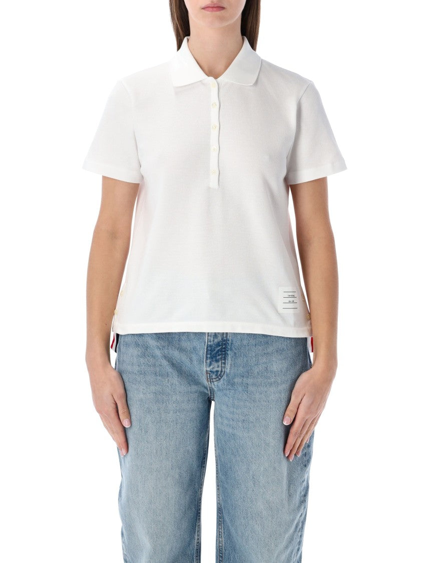 Thom Browne Relaxed Cotton Pique Stripe Polo
