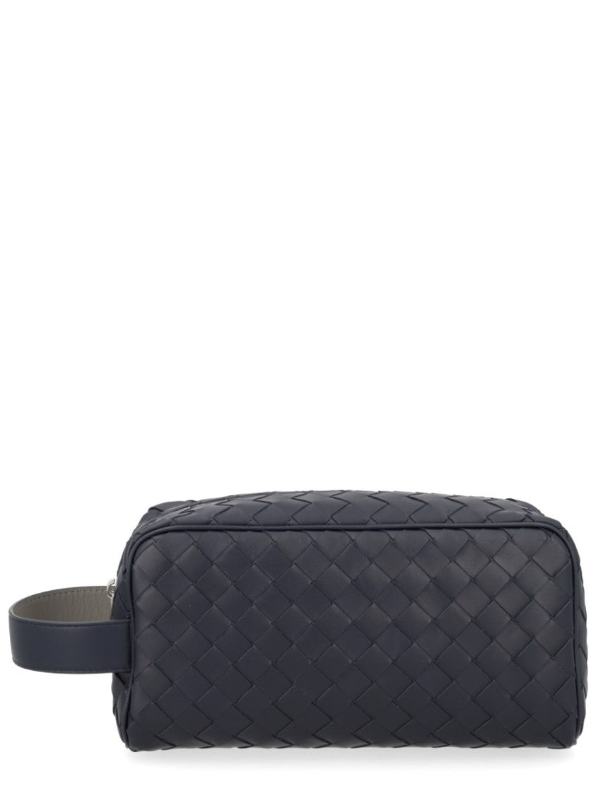 Bottega Veneta Rectangular Leather Pouch With Woven Design