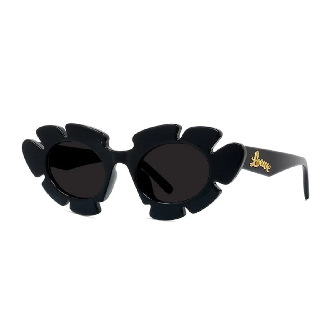 Loewe Black Lw40088u Acetate Sculptural Round Sunglasses