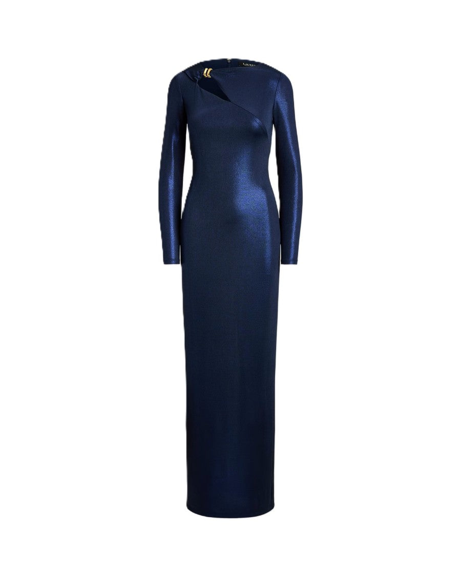 Lauren Ralph Lauren - Cutout Jersey Gown - Womens - Blue