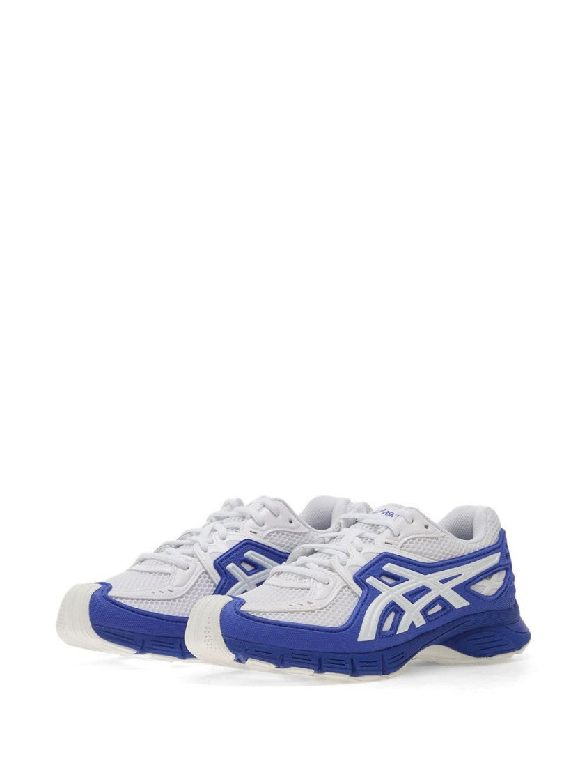 Comme Des Garçons Mesh Upper Sneakers With Blue Accents And Logo Detailing